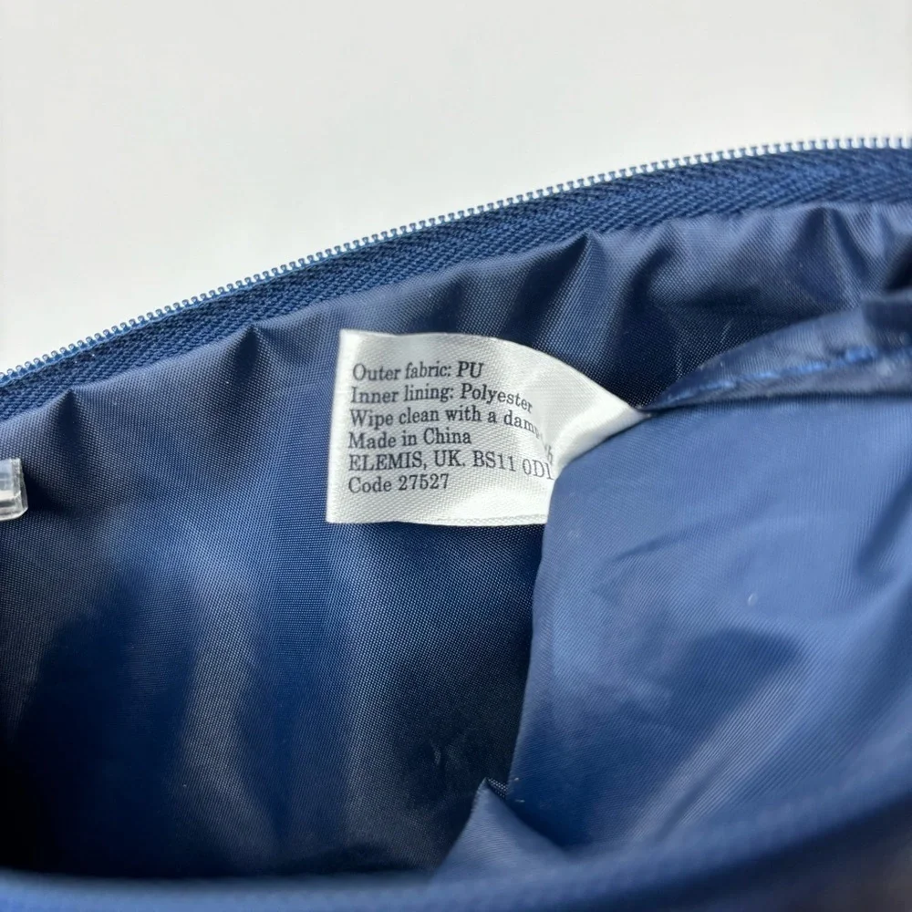 ELEMIS Blue Small Zipper Makeup Pouch